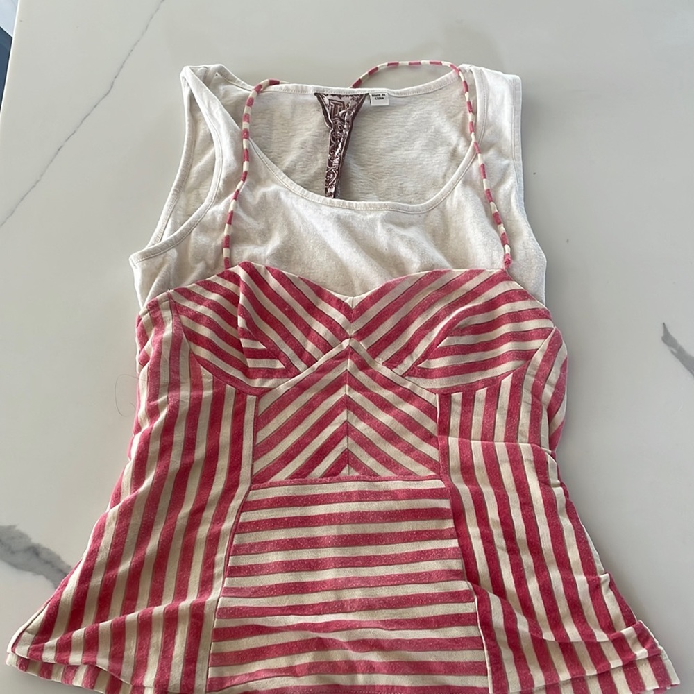 Pink and off-white stripe top by Lamb (Gwen Stafanin’s line size medium